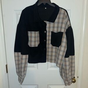 Flannel Suede Cropped Jacket